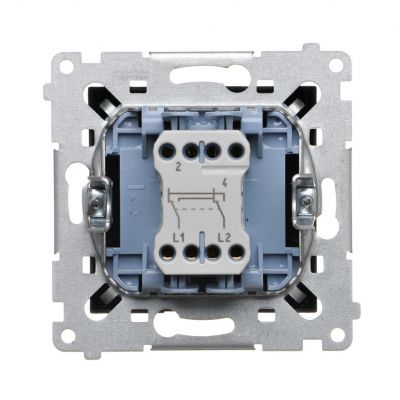 Simon 54 Łącznik krzyżowy bez piktogramu 10A 250V szybkozłączka czarny DW7.01/X/49 KONTAKT (DW7.01/X/49)