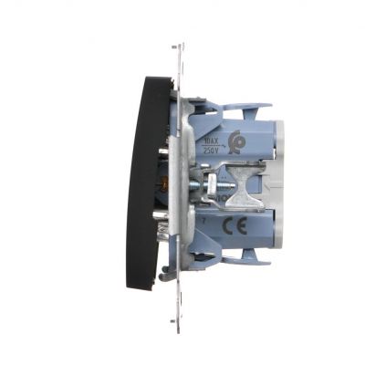 Simon 54 Łącznik krzyżowy bez piktogramu 10A 250V szybkozłączka czarny DW7.01/X/49 KONTAKT (DW7.01/X/49)