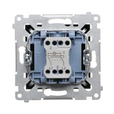 Simon 54 Łącznik krzyżowy z podświetleniem LED bez piktogramu 10A 250V szybkozłączka czarny DW7L.01/X/49 KONTAKT (DW7L.01/X/49)