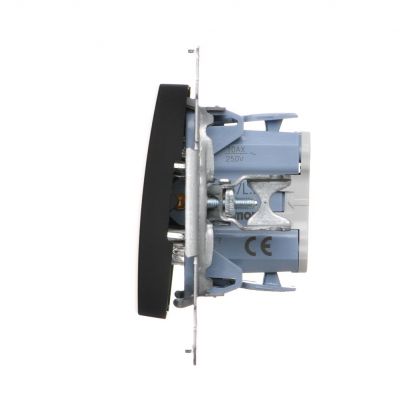 Simon 54 Łącznik krzyżowy z podświetleniem LED bez piktogramu 10A 250V szybkozłączka czarny DW7L.01/X/49 KONTAKT (DW7L.01/X/49)