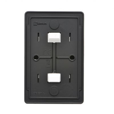 Simon 54 Gniazdo podwójne Schuko natynkowe z przesłonami torów prądowych wersja skandynawska 16A 250V szybkozłączka czarny EGSZ2SNZ/49 KONTAKT (EGSZ2SNZ/49)