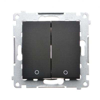 Simon 54 Łącznik dwubiegunowy podwójny 16A 250V zaciski śrubowe czarny DW22A.01/49 KONTAKT (DW22A.01/49)