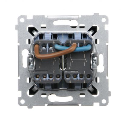 Simon 54 Łącznik dwubiegunowy podwójny 16A 250V zaciski śrubowe czarny DW22A.01/49 KONTAKT (DW22A.01/49)