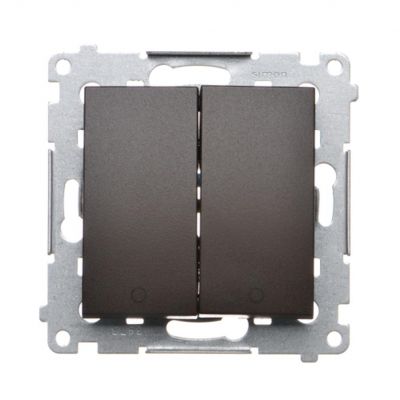Simon 54 Łącznik dwubiegunowy podwójny 16A 250V zaciski śrubowe brąz mat DW22A.01/46 KONTAKT (DW22A.01/46)