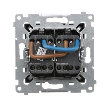 Simon 54 Łącznik dwubiegunowy podwójny 16A 250V zaciski śrubowe brąz mat DW22A.01/46 KONTAKT (DW22A.01/46)