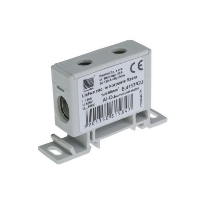 Złączka szynowa 1x50mm2 szara szara AL/CU PAWBOL (E.4117/CU)
