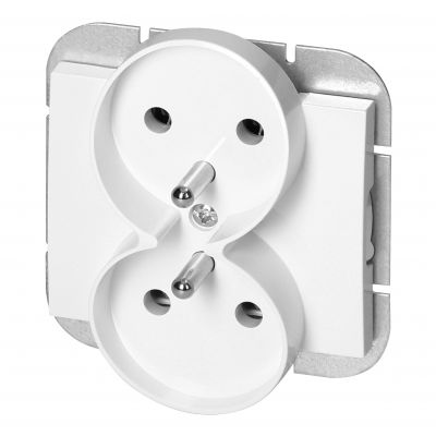 Gniazdo podwójne podtynkowe 2x2P+Z Onyx, 16A, 250V, PT-6OR, biały (OR-OE-7506/W)