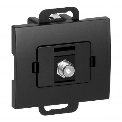 Gniazdo pojedyncze typ F Onyx, TV/F-F/O1, czarny (OR-OE-7514/B)