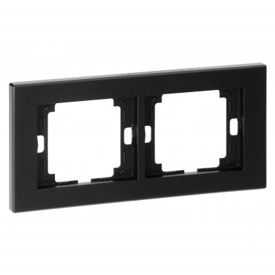 Ramka podwójna Onyx, Ra-2O, czarny (OR-OE-7520/2/B)