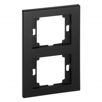 Ramka podwójna pionowa Onyx, Ra-2OP, czarny (OR-OE-7520/2/V/B)