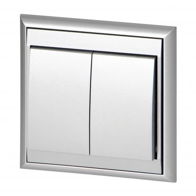 Łącznik podtynkowy świecznikowy Luna, 10A, 250V, WP-2L, srebrny (OR-OE-7601/G)