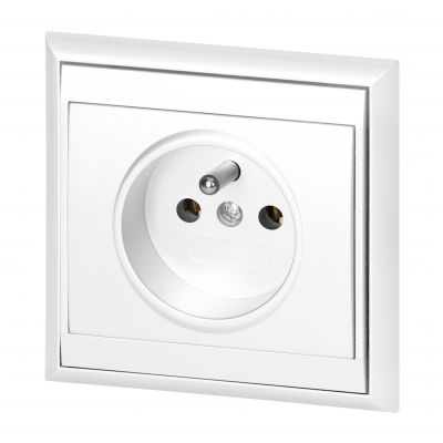 Gniazdo pojedyncze podtynkowe 2P+Z Luna, 16A, 250V, PT-16L, biały (OR-OE-7605/W)