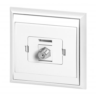 Gniazdo pojedyncze typ F Luna, TV/F-F1/L1, biały (OR-OE-7614/W)