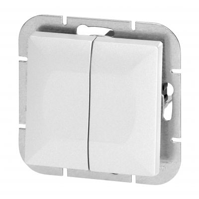 Łącznik świecznikowy podtynkowy z podświeleniem Pearl, 10A, 250V, WP-2P/S, biały (OR-OE-7701/P/W)