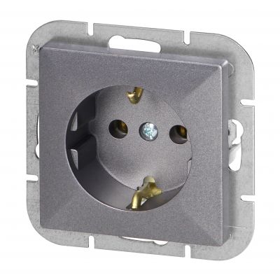 Gniazdo pojedyncze podtynkowe 2P+Z Schuko Pearl, 16A, 250V, PT-17P, antracyt (OR-OE-7705(GS)/A)