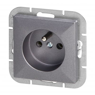 Gniazdo pojedyncze podtynkowe 2P+Z Pearl, 16A, 250V, PT-16P, antracyt (OR-OE-7705/A)