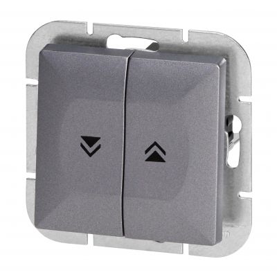 Łącznik roletowy podtynkowy Pearl, 10A, 250V, WP-10P, antracyt (OR-OE-7708/A)