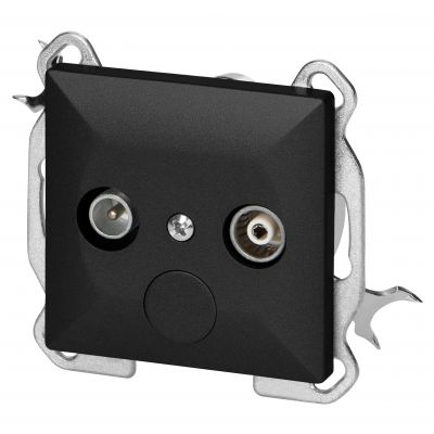 Gniazdo abonenckie "RTV" Pearl, 1,5dbt, GAP-P/K, czarny (OR-OE-7712/RTV/K/B)