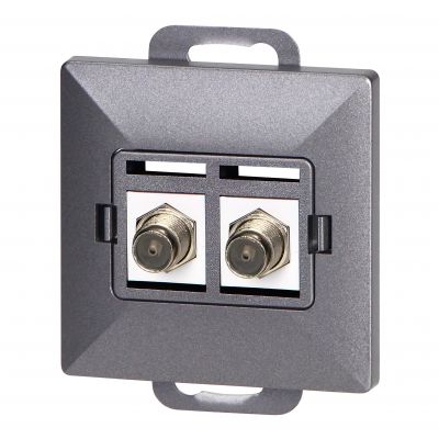Gniazdo podw. typu F Pearl, TV/F-F1/P2, antracyt (OR-OE-7714/2/A)
