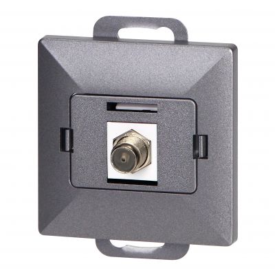 Gniazdo pojed. typu F Pearl, TV/F-F1/P1, antracyt (OR-OE-7714/A)