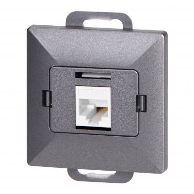 Gniazdo 1xRJ45 Cat5 Pearl, RJ45-5CAT/P1, antracyt (OR-OE-7715/A)