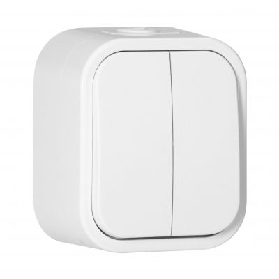 Łącznik natynkowy świecznikowy B2, 10A, 250V, IP54, WNT-2B2, biały (OR-OE-7801/W)