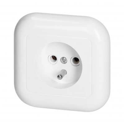 Gniazdo pojedyncze podtynkowe 2p+Z 16A, 250V, FAN, biały (PT-16F BIAŁY)