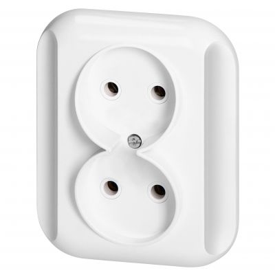 Gniazdo podwójne podtynkowe 2x2p 16A, 250V, TOPAZ, biały (PT-5TB BIAŁY)
