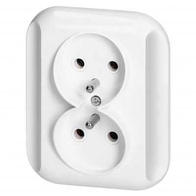 Gniazdo podwójne podtynkowe 2x2p+Z 16A, 250V, TOPAZ, biały (PT-6TBBIAŁY)
