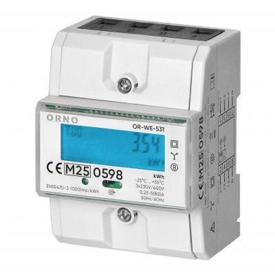 3-fazowy licznik energii elektrycznej 80A MID 3 moduły DIN TH-35mm OR-WE-531 ORNO (OR-WE-531)