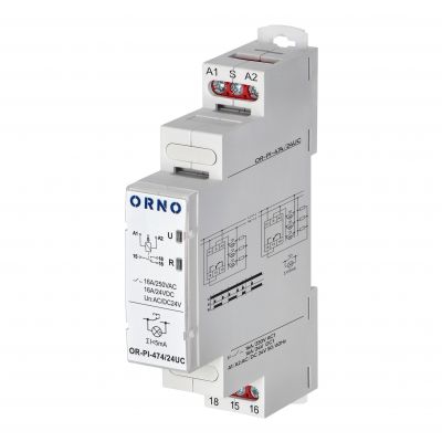 Przekaźnik instalacyjny bistabilny Economic, 16A, 24 VAC/DC (OR-PI-474/24UC)