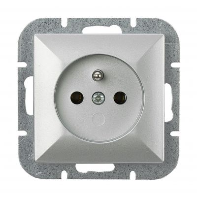 Gniazdo pojedyncze podtynkowe 2P+Z Pearl, 16A, 250V, PT-16P, srebrny (OR-OE-7705/G)