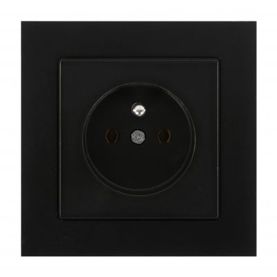 Gniazdo pojedyncze podtynkowe 2P+Z Malta, 16A, 250V, PT-16M, czarny mat (FMS-105/B)
