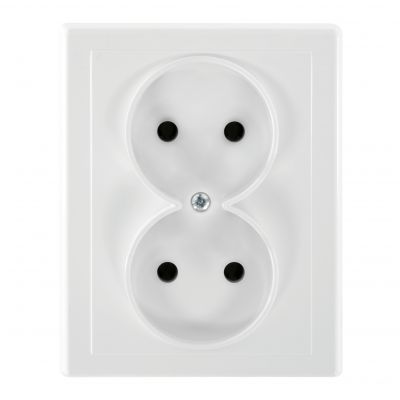 Gniazdo podwójne podtynkowe 2x2P Malta, 16A, 250V, PT-5M, biały (FMS-106/2P/W)