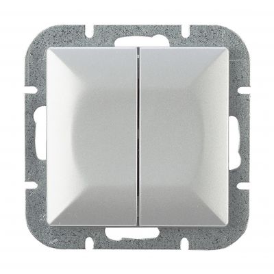 Łącznik podtynkowy świecznikowy Pearl, 10A, 250V, WP-2P, srebrny (OR-OE-7701/G)