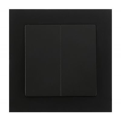 Łącznik podtynkowy świecznikowy z podświeleniem Malta, 10A, 250V, WP-2M/S, czarny mat (FMS-101/P/B)