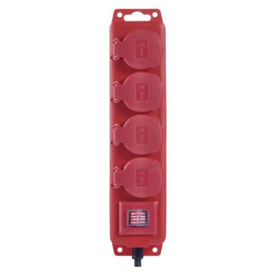 Przedłużacz z wyłącz. 4 gn, 3m 1,5mm, IP44 guma, czerwony P14131 EMOS (P14131)