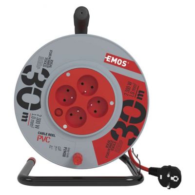 Przedłużacz zwijany - 4 gniazda, 3x1,0, 30m P19430 EMOS (P19430)