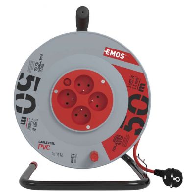 Przedłużacz zwijany - 4 gniazda, 3x1,5, 50m P19450 EMOS (P19450)