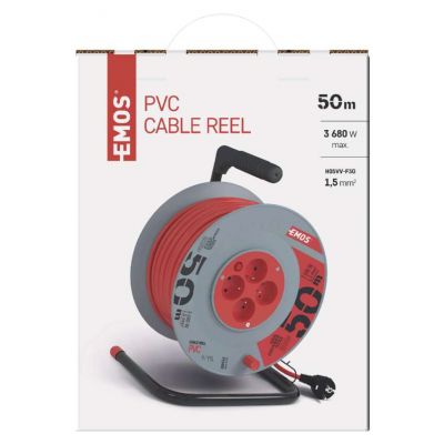 Przedłużacz zwijany - 4 gniazda, 3x1,5, 50m P19450 EMOS (P19450)