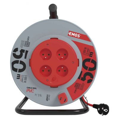 Przedłużacz zwijany - 4 gniazda, 3x1,5, 50m nieruchomy śr. P19450P EMOS (P19450P)