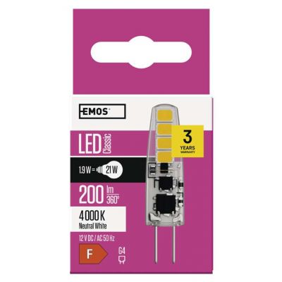Żarówka LED 2W G4 210lm 4100K CLASSIC ZQ8621 EMOS (ZQ8621)