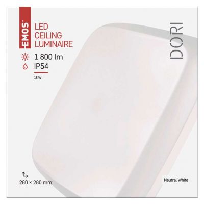 Oprawa LED kwadratowa DORI 18W IP54 neutralna biel ZM4313 EMOS (ZM4313)