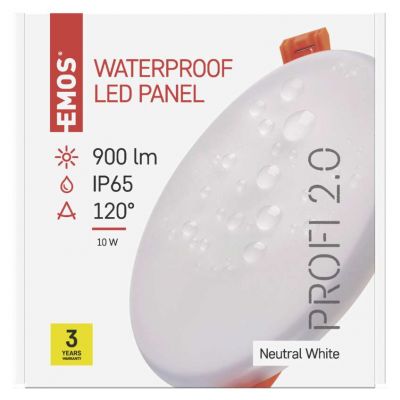 Panel LED wpuszczany okrągły 10W IP65 neutralna biel ZV1132 EMOS (ZV1132)