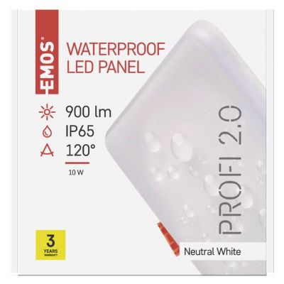 Panel LED wpuszczany kwadratowy 10W IP65 neutralna biel ZV2132 EMOS (ZV2132)