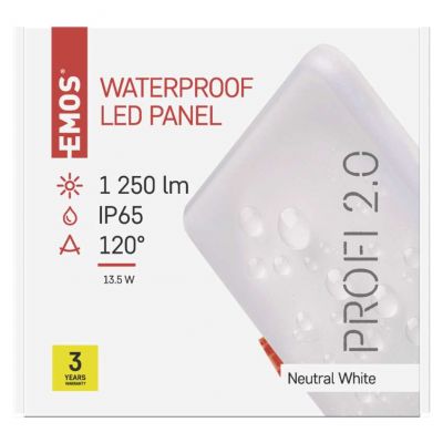 Panel LED wpuszczany kwadratowy 13,5 W IP65 neutralna biel ZV2142 EMOS (ZV2142)
