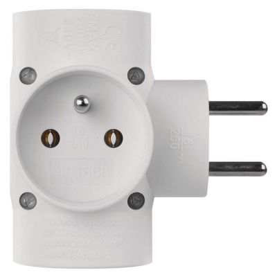 Rozgałęźnik poczwórny z uziemieniem 4x biały P0040 EMOS (P0040)