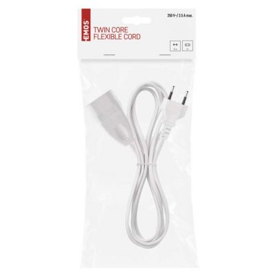 Przedłużacz 2× 0,75 mm 1 gniazdo 3m biały P01303 EMOS (P01303)