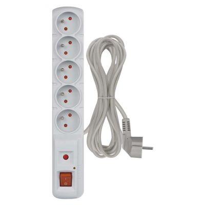 Listwa przeciwprzepięciowa (Acar) F5 5 gniazd 5m szara EMOS (P53876)
