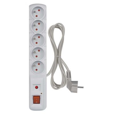 Listwa przeciwprzepięciowa (Acar) F5 5 gniazd 1,5m szara EMOS (P53873)